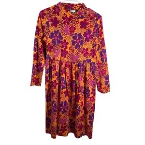 Hanna Andersson Kids Dress in Vibrant Orange and Purple